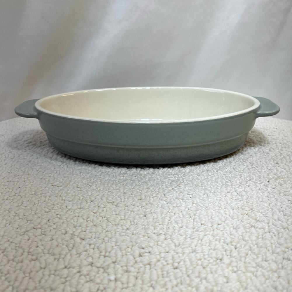 Cooks Essentials Oval Baker Au Gratin Casserole 1.5 Qt No Lid Handles Gray New